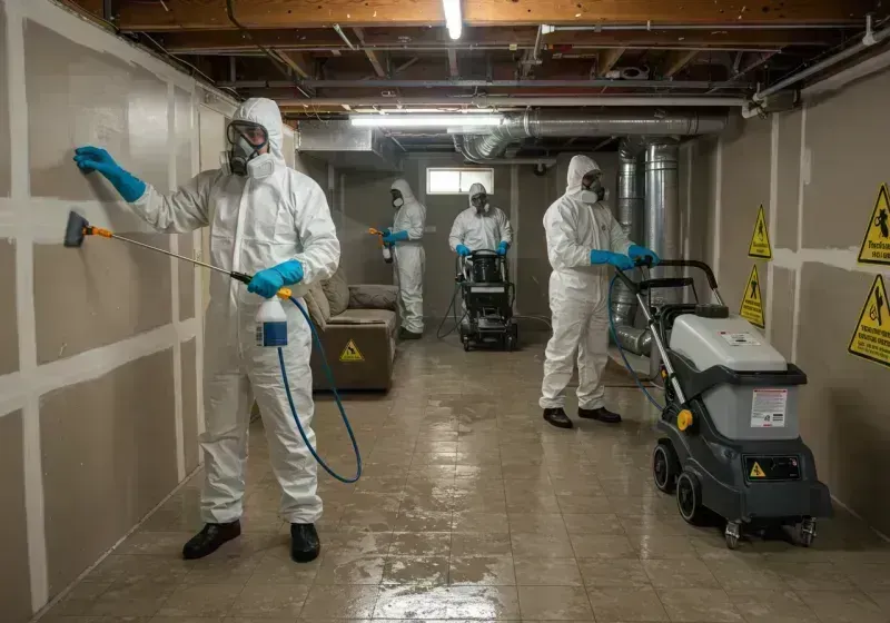 Basement Moisture Removal and Structural Drying process in Hurricane, UT